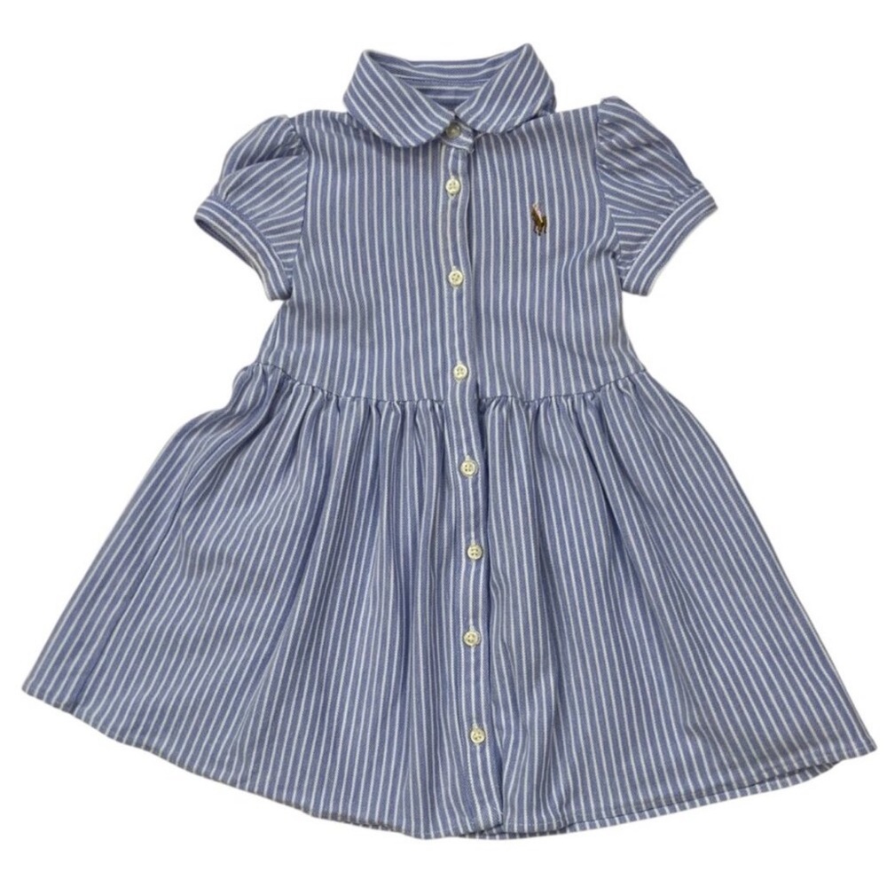 Ralph Lauren Blue and White Striped Kids Dress